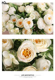 10 Heads Artificial Flowers Roses Bridesmaids Bouquet 5 Branches Silk Fake Flowers for DIY Home Garden Wedding Decoration Flores