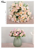 10 Heads Artificial Flowers Roses Bridesmaids Bouquet 5 Branches Silk Fake Flowers for DIY Home Garden Wedding Decoration Flores