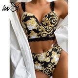 In-X High waist paisley print bikini 2020 Push up swimwear women Underwire swimsuit female Sexy lace bikinis Straps bathing suit - ENSEIGNE DENIS