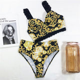 In-X High waist paisley print bikini 2020 Push up swimwear women Underwire swimsuit female Sexy lace bikinis Straps bathing suit - ENSEIGNE DENIS