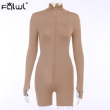 FQLWL Streetwear White Black Knitted Sexy Bodycon Jumpsuit Women Overalls 2019 Long Sleeve Skinny Rompers Womens Jumpsuit Female - ENSEIGNE DENIS