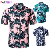 Palm Tree Printed Hawaiian Beach Shirt for Men 2019 Summer Short Sleeve 5XL Aloha Shirts Mens Holiday Vacation Clothing Chemise - ENSEIGNE DENIS