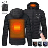 2020 NWE Men Winter Warm USB Heating Jackets Smart Thermostat Pure Color Hooded Heated Clothing Waterproof  Warm Jackets - ENSEIGNE DENIS