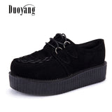 Creepers casual shoes woman plus size sneakers women shoes ladies platform shoes 2020 Lace-up Women Flats Female shoes loafers - ENSEIGNE DENIS