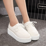 Creepers casual shoes woman plus size sneakers women shoes ladies platform shoes 2020 Lace-up Women Flats Female shoes loafers - ENSEIGNE DENIS