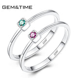 Gem&Time Real 925 Sterling Silver Ring Gree Red Topaz Rings For Women Gemstone Engagement Rings Silver 925 Jewelry Anillos Mujer - ENSEIGNE DENIS