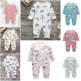 New Newborn Baby Clothes Boys Girls Romper Floral Dinosaur Car Printed Long Sleeve Cotton Romper Kids Jumpsuit Playsuit Outfits - ENSEIGNE DENIS