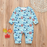 New Newborn Baby Clothes Boys Girls Romper Floral Dinosaur Car Printed Long Sleeve Cotton Romper Kids Jumpsuit Playsuit Outfits - ENSEIGNE DENIS