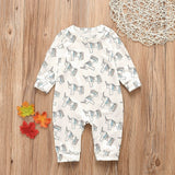 New Newborn Baby Clothes Boys Girls Romper Floral Dinosaur Car Printed Long Sleeve Cotton Romper Kids Jumpsuit Playsuit Outfits - ENSEIGNE DENIS