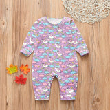 New Newborn Baby Clothes Boys Girls Romper Floral Dinosaur Car Printed Long Sleeve Cotton Romper Kids Jumpsuit Playsuit Outfits - ENSEIGNE DENIS