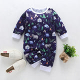 New Newborn Baby Clothes Boys Girls Romper Floral Dinosaur Car Printed Long Sleeve Cotton Romper Kids Jumpsuit Playsuit Outfits - ENSEIGNE DENIS