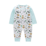 New Newborn Baby Clothes Boys Girls Romper Floral Dinosaur Car Printed Long Sleeve Cotton Romper Kids Jumpsuit Playsuit Outfits - ENSEIGNE DENIS