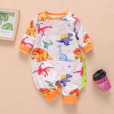 New Newborn Baby Clothes Boys Girls Romper Floral Dinosaur Car Printed Long Sleeve Cotton Romper Kids Jumpsuit Playsuit Outfits - ENSEIGNE DENIS
