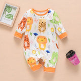 New Newborn Baby Clothes Boys Girls Romper Floral Dinosaur Car Printed Long Sleeve Cotton Romper Kids Jumpsuit Playsuit Outfits - ENSEIGNE DENIS
