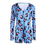 Sexy Women Bodysuit Long Sleeve Deep V Neck Bodycon Stretch Leotard Crop Top Button Short Romper Pajamas Women Jumpsuit Overalls - ENSEIGNE DENIS