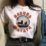 The Lion King FunnyT-shirt Hakuna Matata Harajuku Women's T Shirts Cartoon Cute Ullzang T-shirts Streetwear Top T-Shirts Femme - ENSEIGNE DENIS