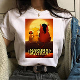 The Lion King FunnyT-shirt Hakuna Matata Harajuku Women's T Shirts Cartoon Cute Ullzang T-shirts Streetwear Top T-Shirts Femme - ENSEIGNE DENIS