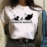 The Lion King FunnyT-shirt Hakuna Matata Harajuku Women's T Shirts Cartoon Cute Ullzang T-shirts Streetwear Top T-Shirts Femme - ENSEIGNE DENIS