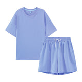 toppies summer tracksuits womens two peices set leisure outfits cotton oversized t-shirts high waist shorts candy color clothing - ENSEIGNE DENIS