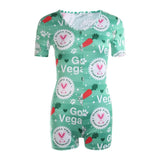 2020 Sexy Women V-neck Bodycon Sleepwear Jumpsuit Button Bodysuit Shorts Romper Leotard Printed Long/Short Sleeve Bodysuit - ENSEIGNE DENIS