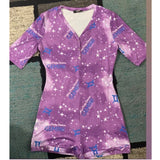 2020 Sexy Women V-neck Bodycon Sleepwear Jumpsuit Button Bodysuit Shorts Romper Leotard Printed Long/Short Sleeve Bodysuit - ENSEIGNE DENIS