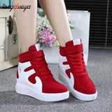 red sneakers women 2020 High top Platform Sneakers women Casual Wedges shoes Womens Shoes Black Platform Vulcanize Shoes Women - ENSEIGNE DENIS