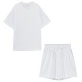 toppies summer tracksuits womens two peices set leisure outfits cotton oversized t-shirts high waist shorts candy color clothing - ENSEIGNE DENIS