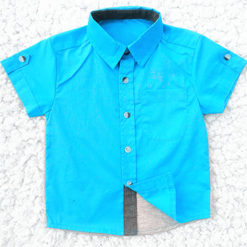 Baby boy clothes Summer 2020 New Boys ShortSleeve Classic Lapel Children Shirts Tops with Pocket Baby Boy Casual Shirt Kids - ENSEIGNE DENIS