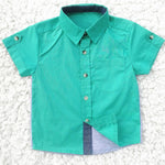Baby boy clothes Summer 2020 New Boys ShortSleeve Classic Lapel Children Shirts Tops with Pocket Baby Boy Casual Shirt Kids - ENSEIGNE DENIS