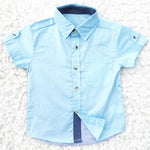Baby boy clothes Summer 2020 New Boys ShortSleeve Classic Lapel Children Shirts Tops with Pocket Baby Boy Casual Shirt Kids - ENSEIGNE DENIS