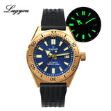 Lugyou Mechanical Automatic NH35 Men's Diver Watch Bronze CUSN8 Rotate Bezel Waffle Rubber Strap Sapphire Glass - ENSEIGNE DENIS