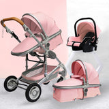 Luxurious Baby Stroller 3 in 1 Portable Travel Baby Carriage Folding Prams Aluminum Frame High Landscape Car for Newborn Baby - ENSEIGNE DENIS