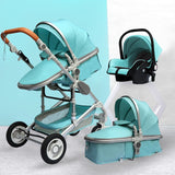 Luxurious Baby Stroller 3 in 1 Portable Travel Baby Carriage Folding Prams Aluminum Frame High Landscape Car for Newborn Baby - ENSEIGNE DENIS