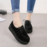 Creepers casual shoes woman plus size sneakers women shoes ladies platform shoes 2020 Lace-up Women Flats Female shoes loafers - ENSEIGNE DENIS