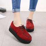 Creepers casual shoes woman plus size sneakers women shoes ladies platform shoes 2020 Lace-up Women Flats Female shoes loafers - ENSEIGNE DENIS