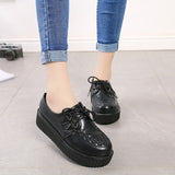 Creepers casual shoes woman plus size sneakers women shoes ladies platform shoes 2020 Lace-up Women Flats Female shoes loafers - ENSEIGNE DENIS