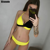 Riseado Sexy Push Up Bikinis Set Swimwear Women Swimsuits Bathing Suit Women Halter biquini Leaf Print Beach Wear Bikini 2020 - ENSEIGNE DENIS