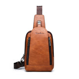 Celinv Koilm Men Crossbody Bag Big Size Daily Chest Bag High Quality Large Capacity Split Leather Shoulder Sling Bag For iPad - ENSEIGNE DENIS