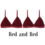 1/2PCS Women Bralette French Style Lace Bra Girls Triangle Cup Lingerie Deep V Wireless Underwear Soft Thin Seamless Bra
