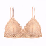 1/2PCS Women Bralette French Style Lace Bra Girls Triangle Cup Lingerie Deep V Wireless Underwear Soft Thin Seamless Bra