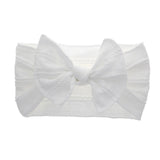 Baby Big Bow Soft Nylon Headbands Flower Print Nylon Turban Hairband Oversize Bunny Bow Headwrap Baby Girl Head Wrap Accessories