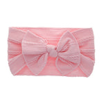 Baby Big Bow Soft Nylon Headbands Flower Print Nylon Turban Hairband Oversize Bunny Bow Headwrap Baby Girl Head Wrap Accessories