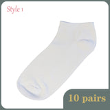 20pcs=10 pairs Solid Mesh Women's Short Socks Invisible Ankle Socks Women Spring Summer Breathable Thin Boat Socks 3 Colors - ENSEIGNE DENIS