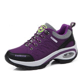 Trainers Women Durable Outside Sneakers Female Platform Durable Damping Comfortable Genuine Leather Female Vulcanized Shoes - ENSEIGNE DENIS
