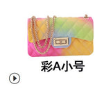 2020 New Fashion Women Ladies Jelly Chain Bag Women's Rainbow PVC Bag Shoulder Bag Handbag - ENSEIGNE DENIS