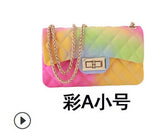 2020 New Fashion Women Ladies Jelly Chain Bag Women's Rainbow PVC Bag Shoulder Bag Handbag - ENSEIGNE DENIS