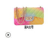 2020 New Fashion Women Ladies Jelly Chain Bag Women's Rainbow PVC Bag Shoulder Bag Handbag - ENSEIGNE DENIS