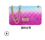 2020 New Fashion Women Ladies Jelly Chain Bag Women's Rainbow PVC Bag Shoulder Bag Handbag - ENSEIGNE DENIS