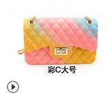 2020 New Fashion Women Ladies Jelly Chain Bag Women's Rainbow PVC Bag Shoulder Bag Handbag - ENSEIGNE DENIS