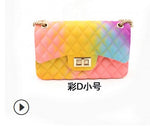 2020 New Fashion Women Ladies Jelly Chain Bag Women's Rainbow PVC Bag Shoulder Bag Handbag - ENSEIGNE DENIS